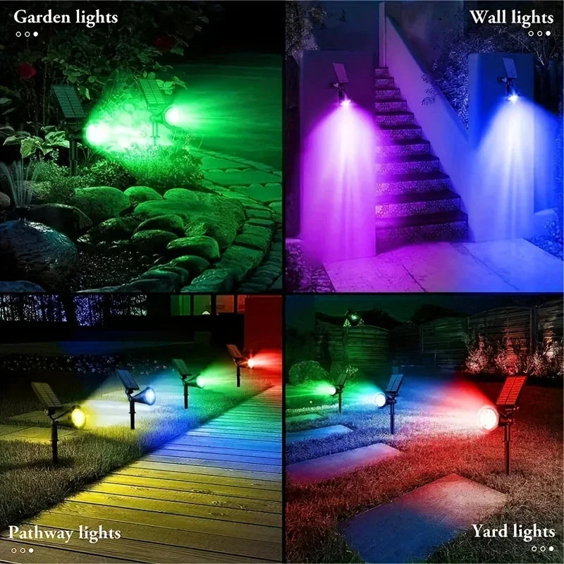 Solar Spotlights, Outdoor IP65 Waterproof, Spot Lights, Adjustable Brightness