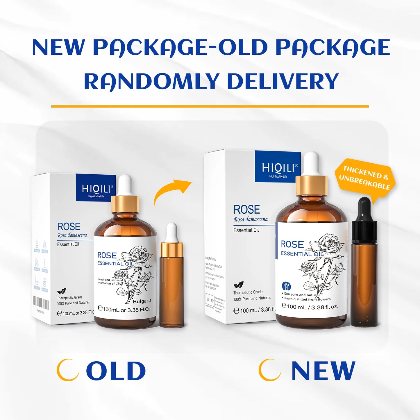 HIQILI Essential Oil Rose Geranium Lavanda Citronela Tea Tree vanille Body Oil Face Skin Care Massage 100ML/3.38fl.oz