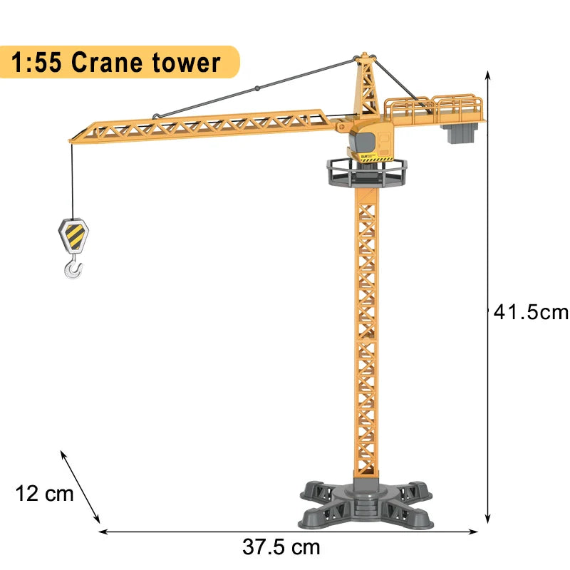 Engineering Diecast Toys for Boys Alloy+Plastic Tractor Excavator Backhoe Crane Bulldozer Kids Truck Children Vehicle Model Gift