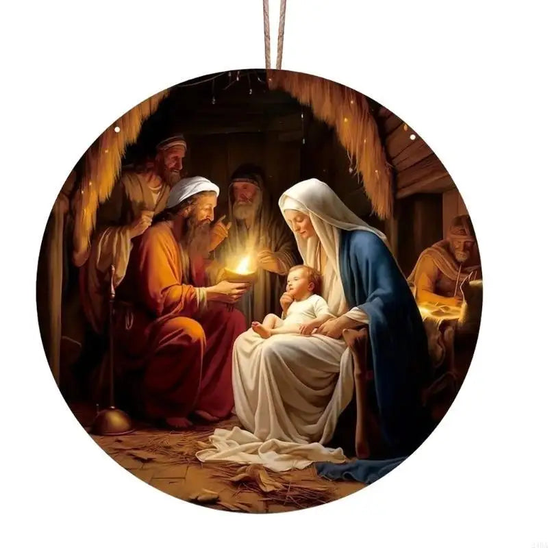 Elegant Acrylic Nativity Ornament Handmade Birth Hanging Ornament Enhancing Christmas