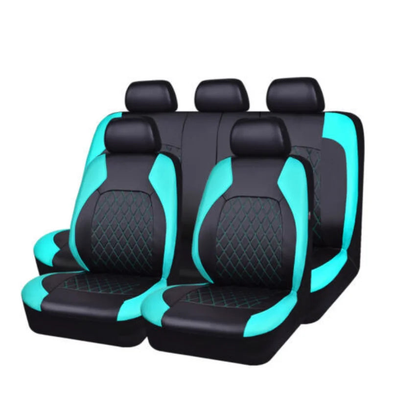 All Season Quitled PU Leather Car Seat Cover Full Universal Fit Sedan Suv Pick-up Truck Seat