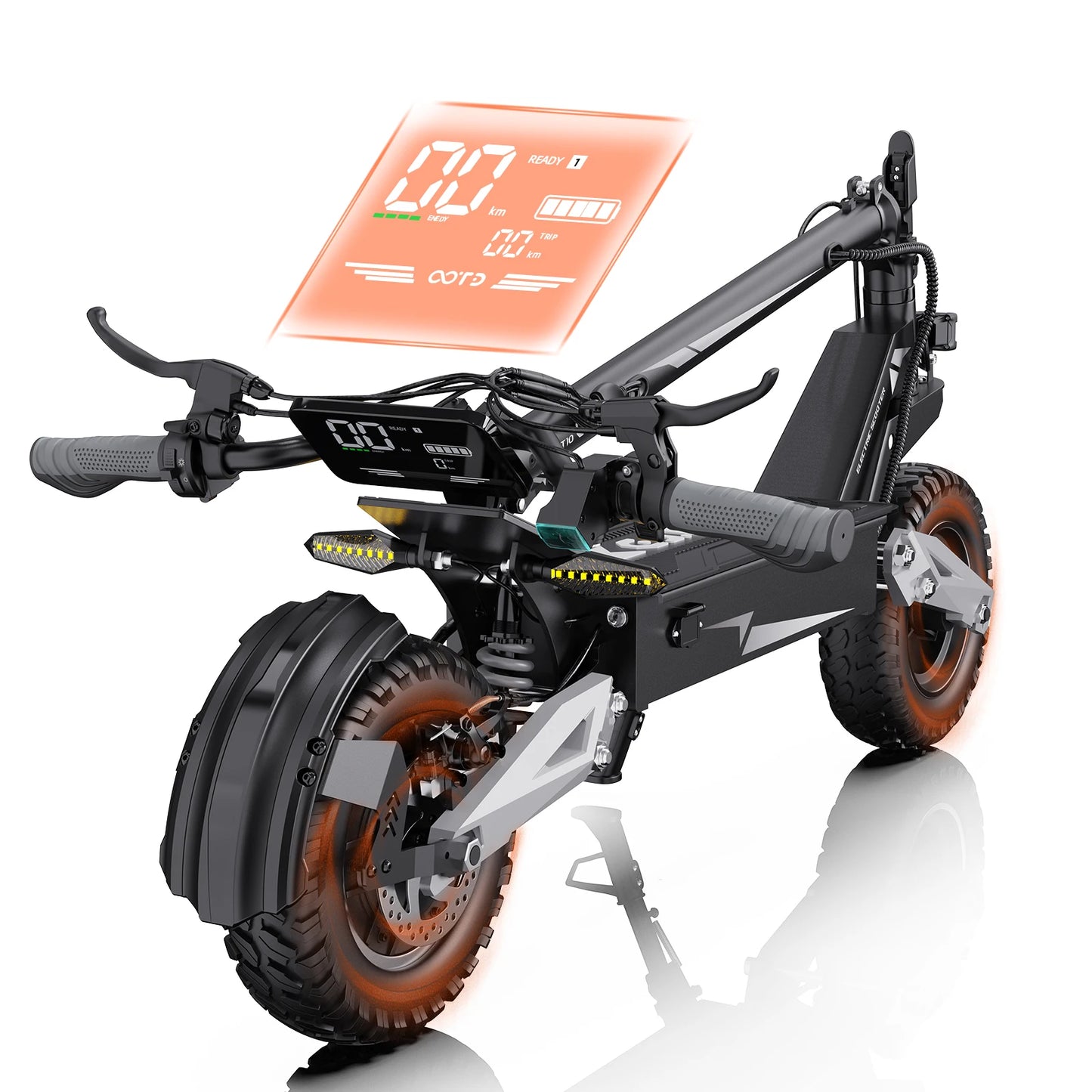 900W Electric Scooter 48V 13.5AH/18AH Battery Range 28-37Miles 11" Off-Road Tires