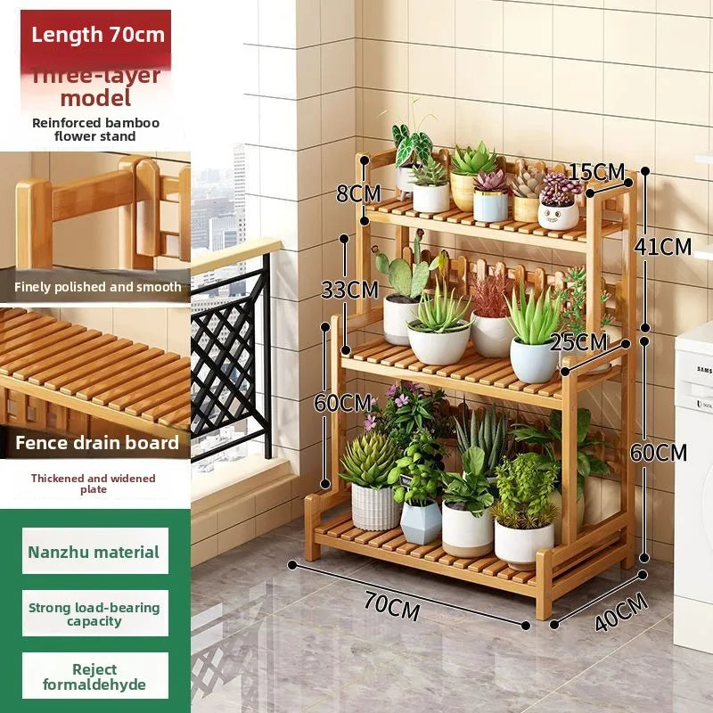 Durable Floor-to-ceiling new stepped movable multi-layer flower pot shelf