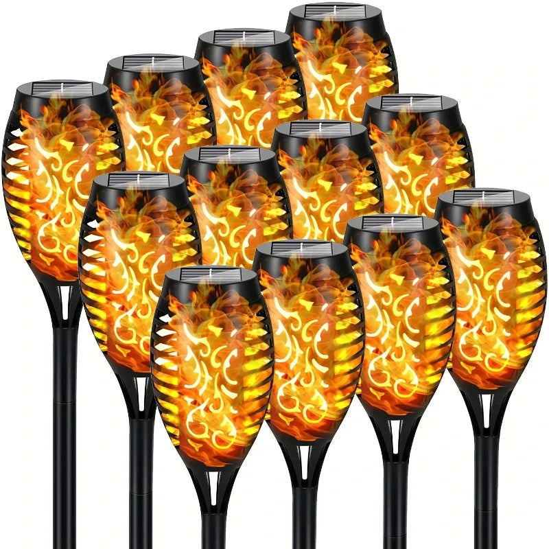 12 LED Solar Flame Torch Lights Outdoor – Waterproof Garden Lighting