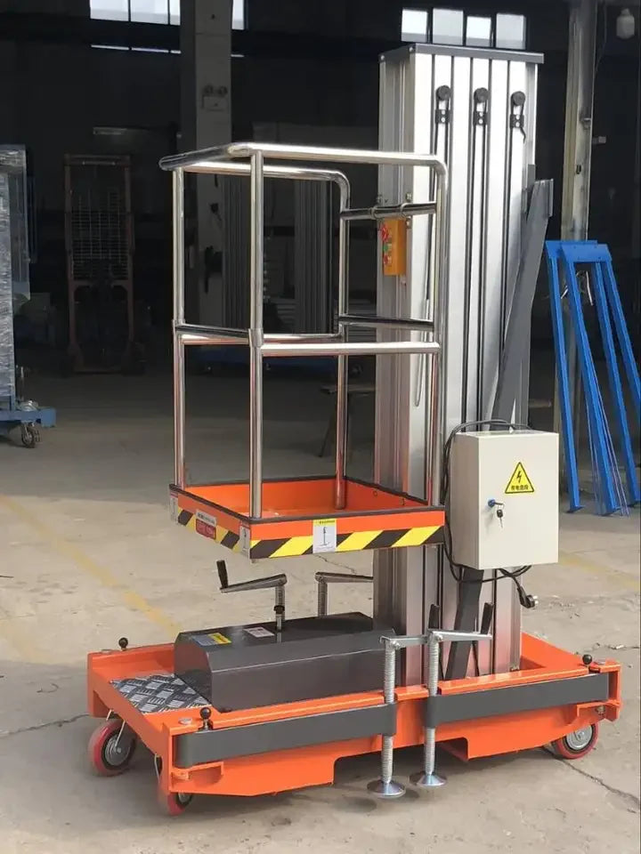 Vertical Mast Lift Portable Hydraulic Ladder Aluminum Alloy Man Lifter Platform