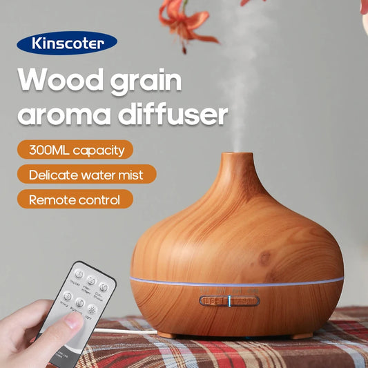 Wood Grain Aromatherapy Diffuser USB Humidifier Desktop Air Purifier