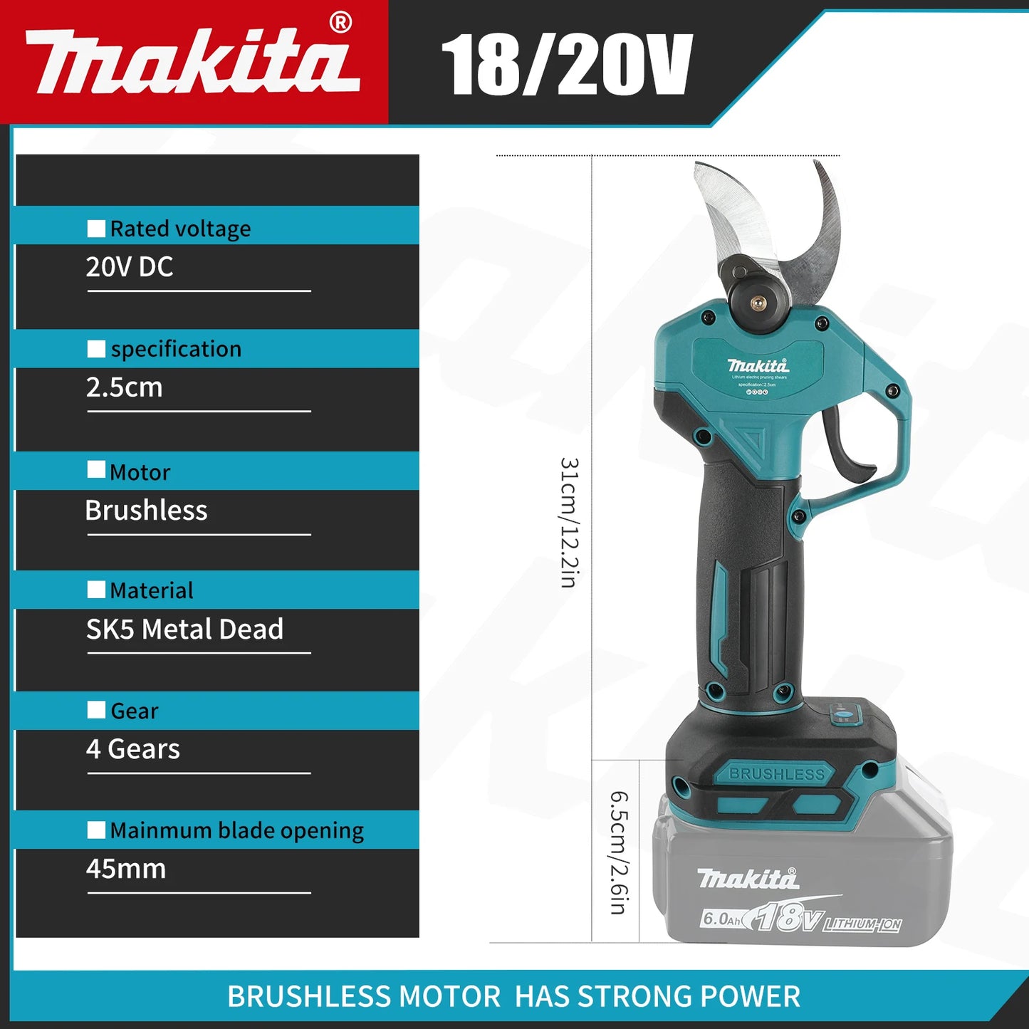 Makita Brushless Electric Pruning Shears for Makita 18V