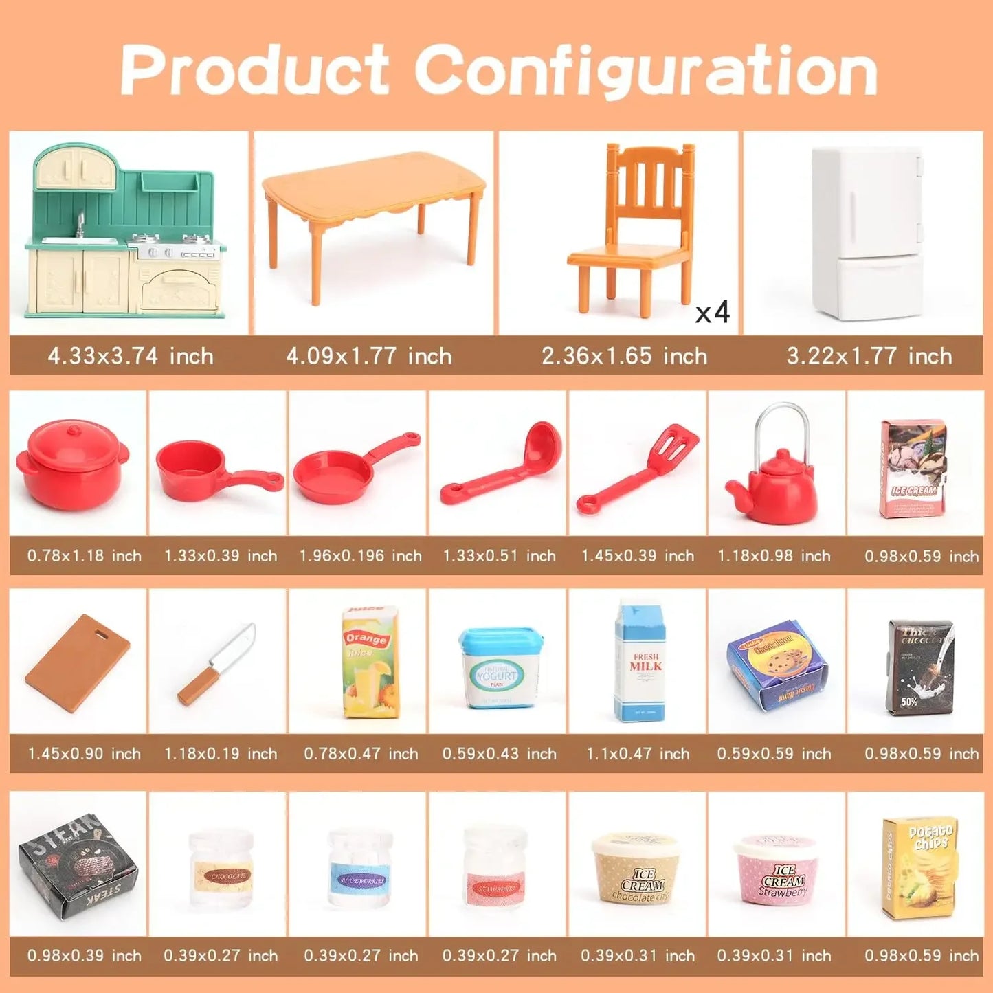 Dollhouse Furniture Set for Kid Toys Miniature Doll House Accessories