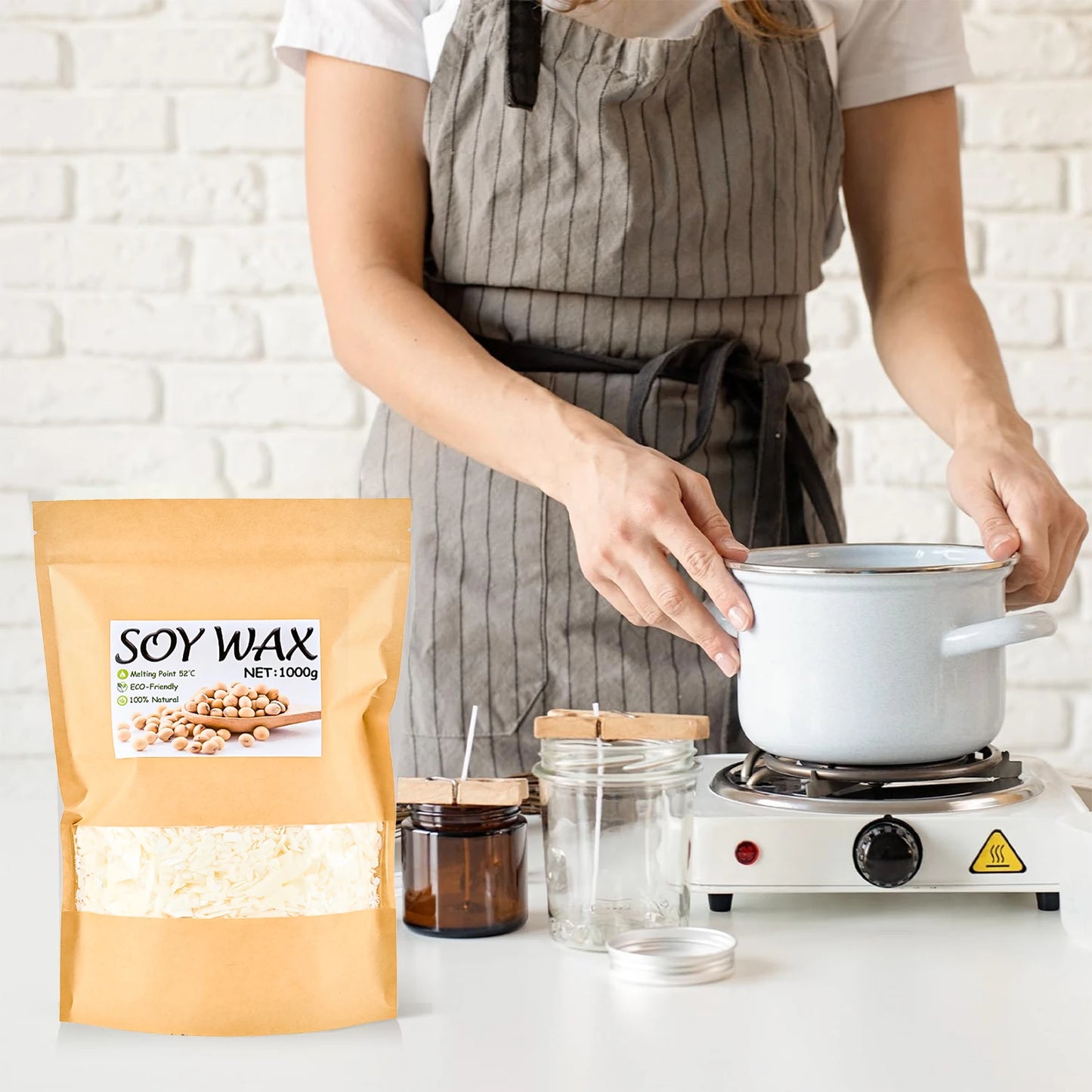 100g-1000g Natural Soy Wax DIY Handmade Candles Crafts Making Supplies