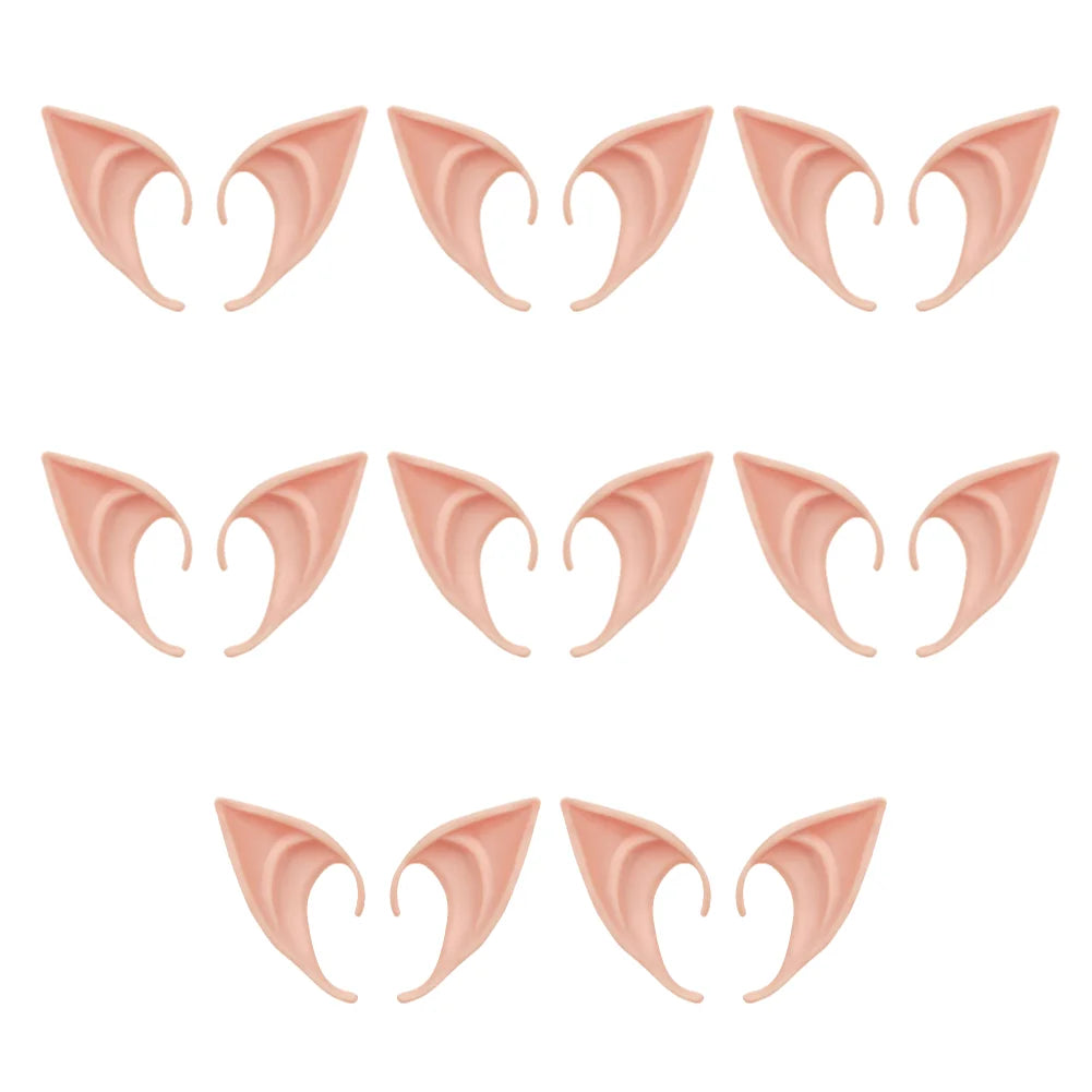 12-1pair Halloween Angel Elf Ears Soft Latex Fake Ears Fairy Vampire Costume Halloween