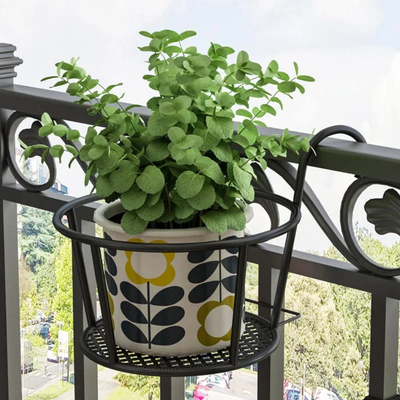 Hanging Plant Round Racks Railing Fence Outdoor Decks