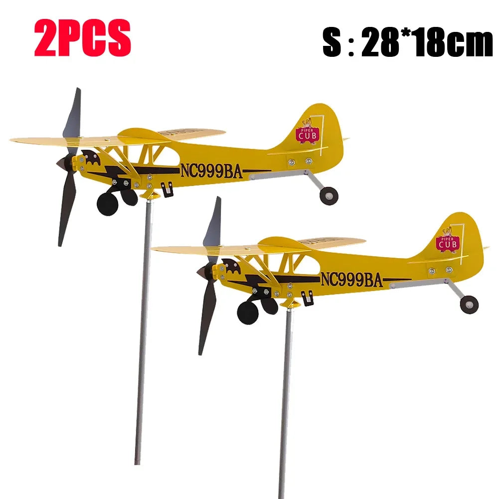 Airplane Weather Vane Piper J3 Cub Wind Spinner Weather Vane