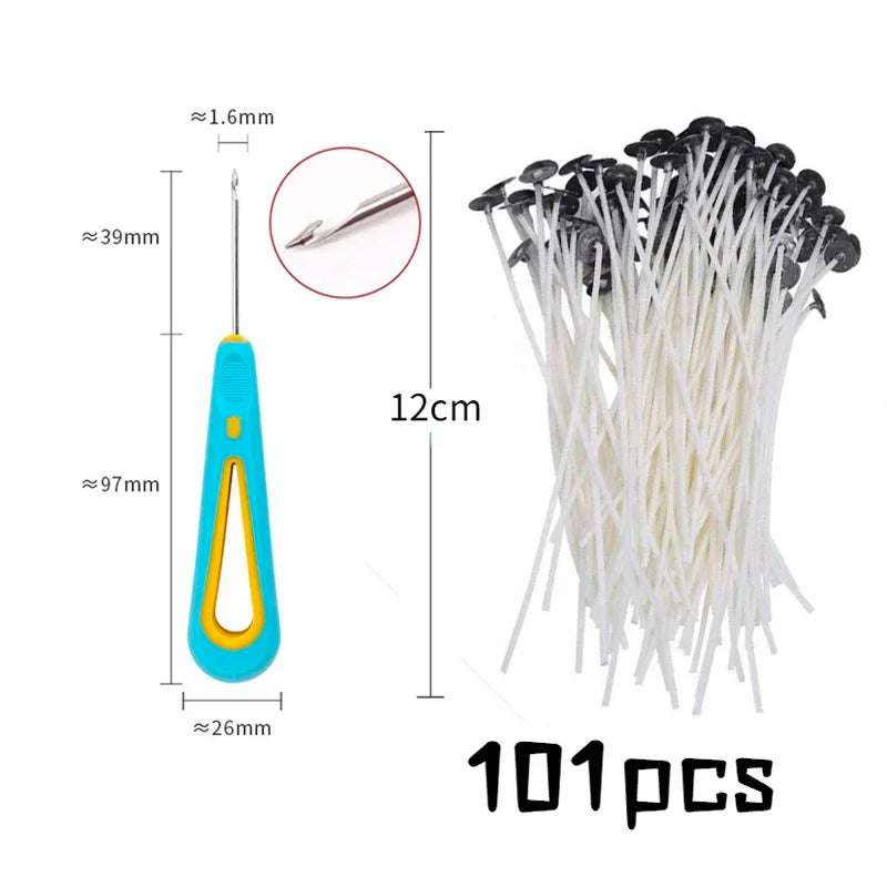 Multiple Sizes Waxed Cotton Thread Candle Wick 100pcs/set Smokeless Wick & Holder