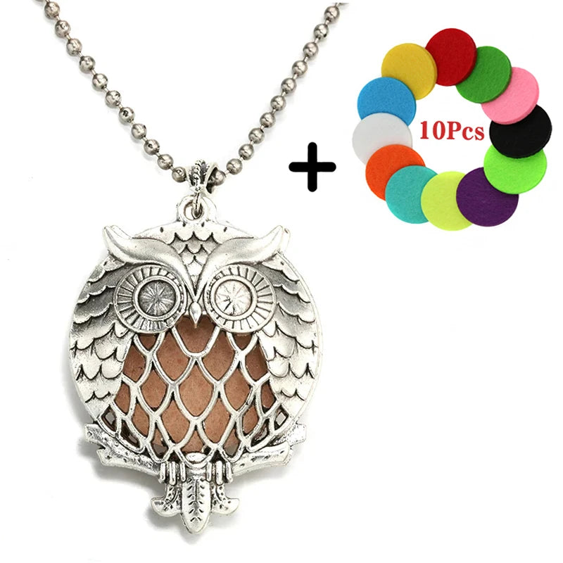 Popular Design Fashion Aromatherapy Locket Necklace Perfume Essential Oil Diffuser
