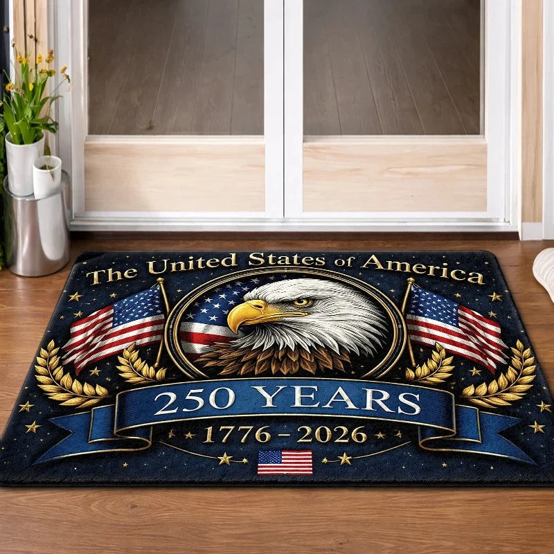 USA 250th Anniversary Doormat American Eagle Flag Non Slip Entrance Rug