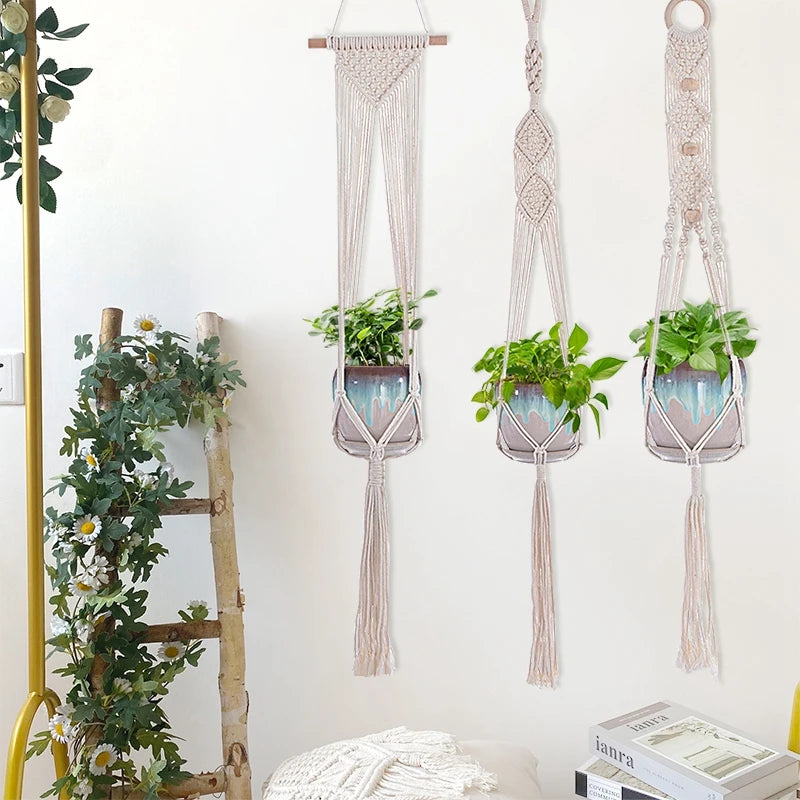 Plant Hanging Basket Handmade Macrame