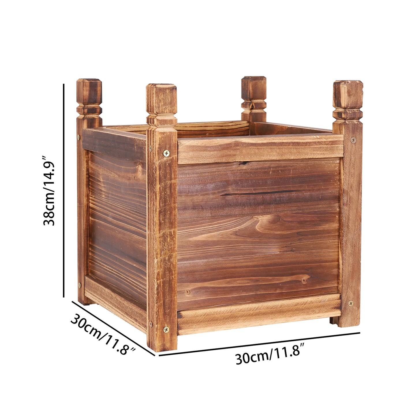 Wooden Raised Flower Bed Indoor Outdoor Vegetable Herb Planter