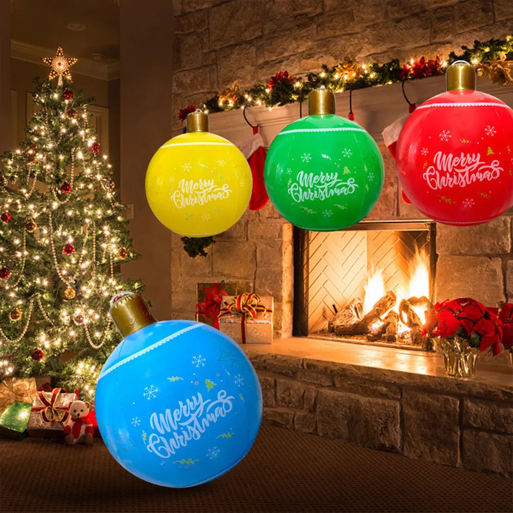 24 Inch Giant Inflatable Christmas Ball Large Outdoor Decorated Ball Christmas Decorations