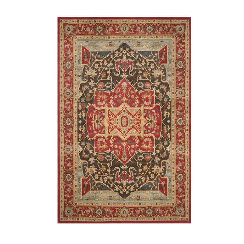 VIKAMA Washable Foldable Imitation Cashmere Carpet Entry Door Mat Persian Retro Style