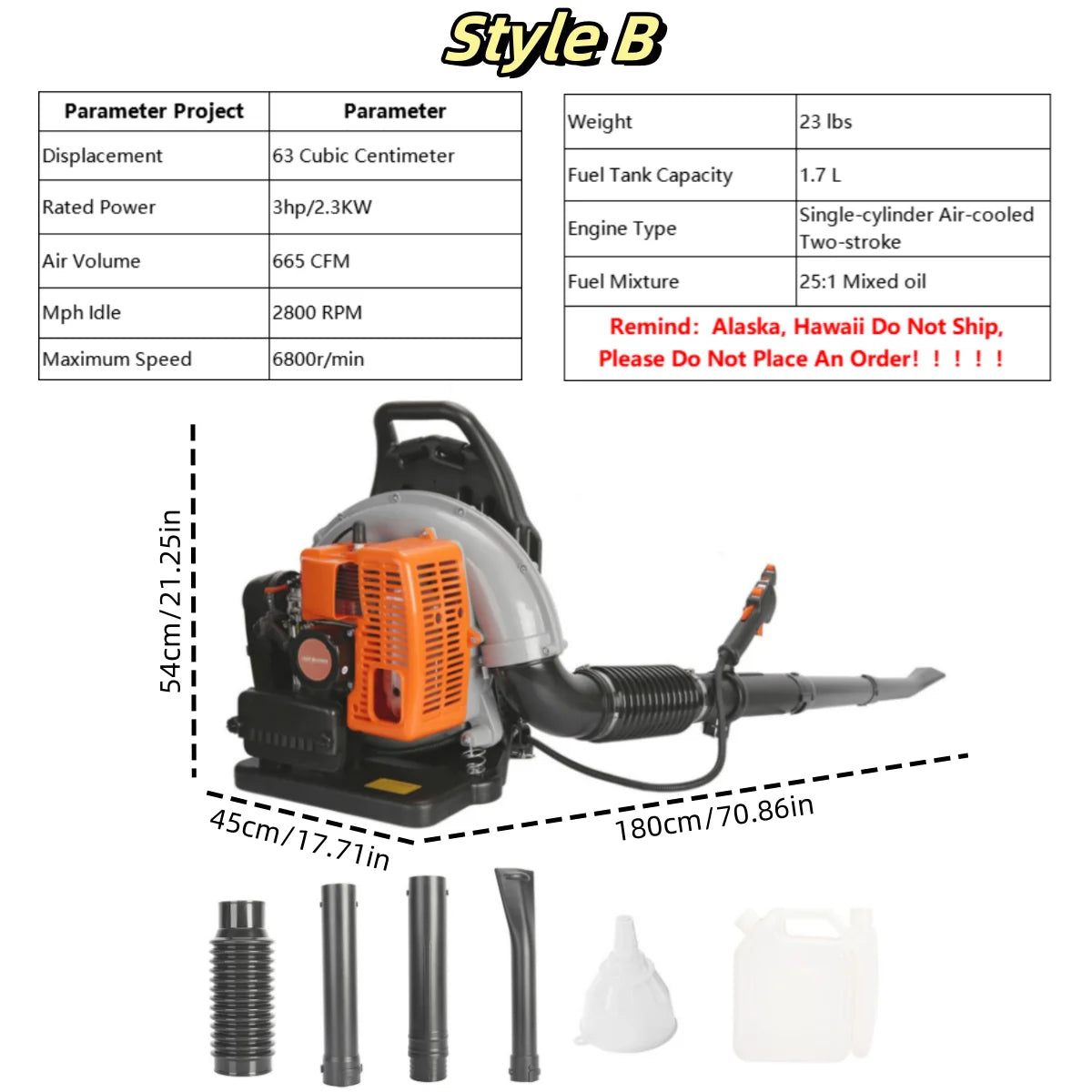 2-cycle Engine Backpack Blower Gas 80CC 900CFM Air Leaf Blowers & snow Blowers