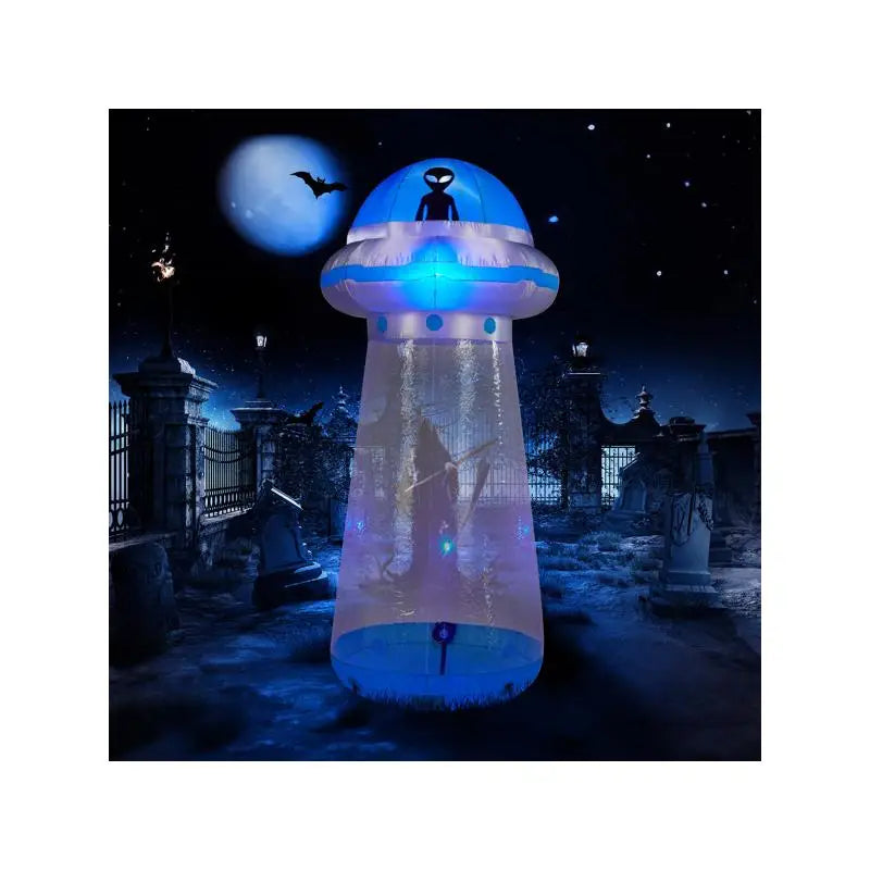 8.8 FT Halloween Inflatable UFO Yard Decor with LED Lights for Indoor Outdoor Party Decoration