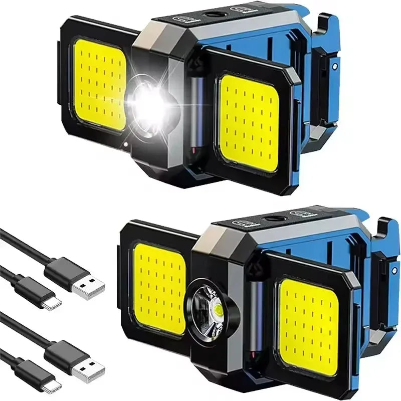Flashlight Mini Light COB  Light USB Rechargeable Lamp with 90° Foldable Side Lights