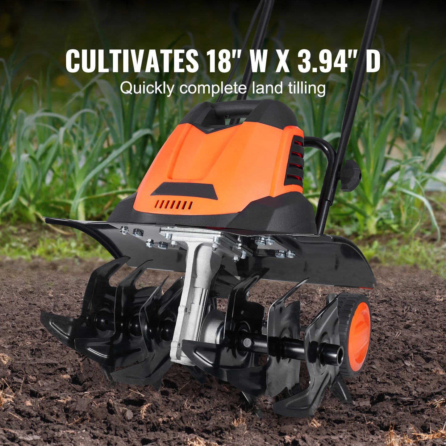 12 Amp Electric Tiller 18" Tilling Width 3.94" Tilling Depth Corded