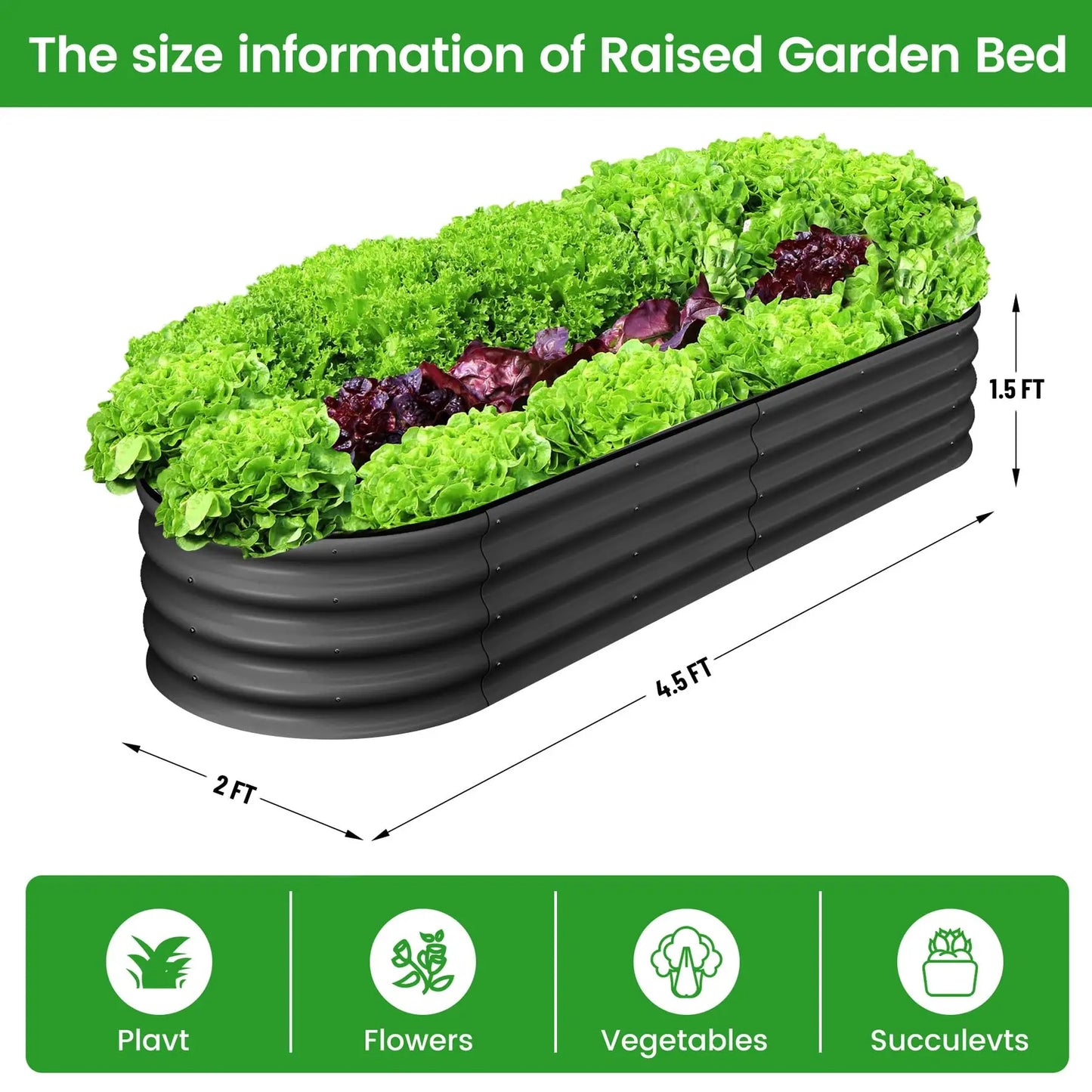 2-Pack Oval Galvanized Steel Raised Garden Bed