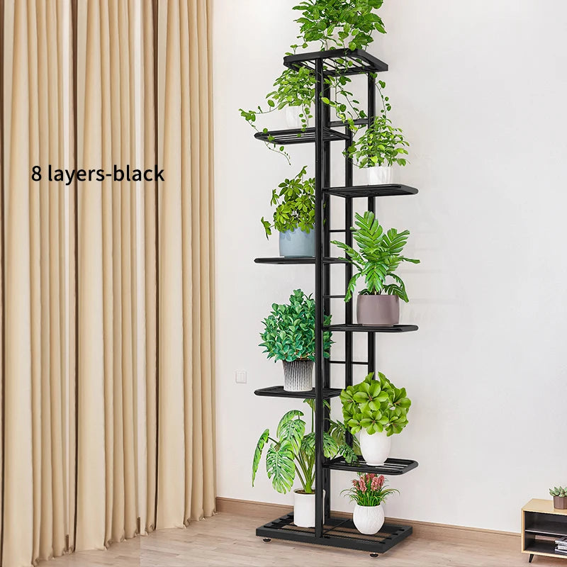 Shining Stand For Flowers Iron 6/7/8 Layers Plant Holder Rack Home Garden Decoration