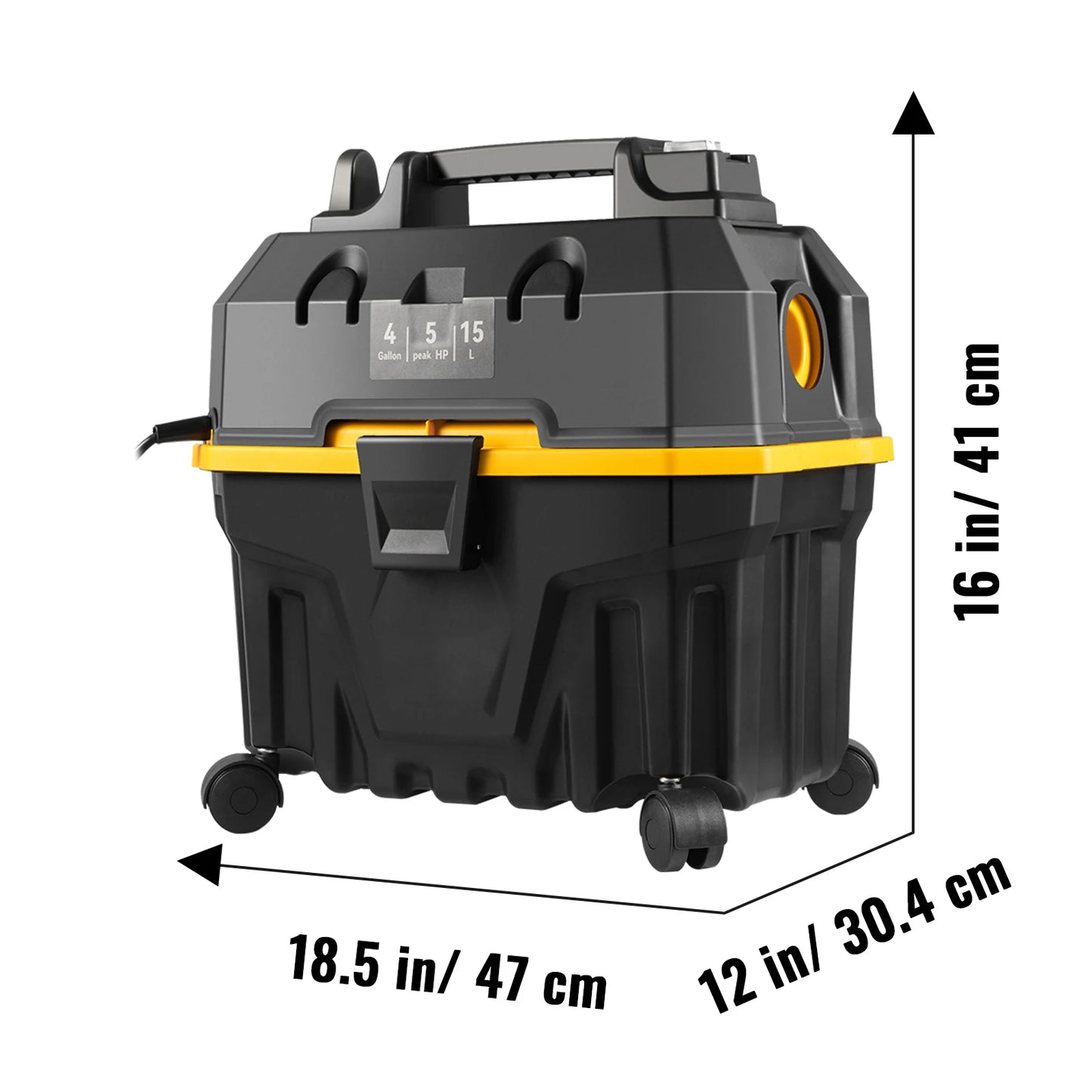SucceBuy Wet Dry Vac 4 Gallon 5 Peak HP 3 in 1 Shop Vacuum with Blowing Function Portable Attachments to Clean Floor Upholstery