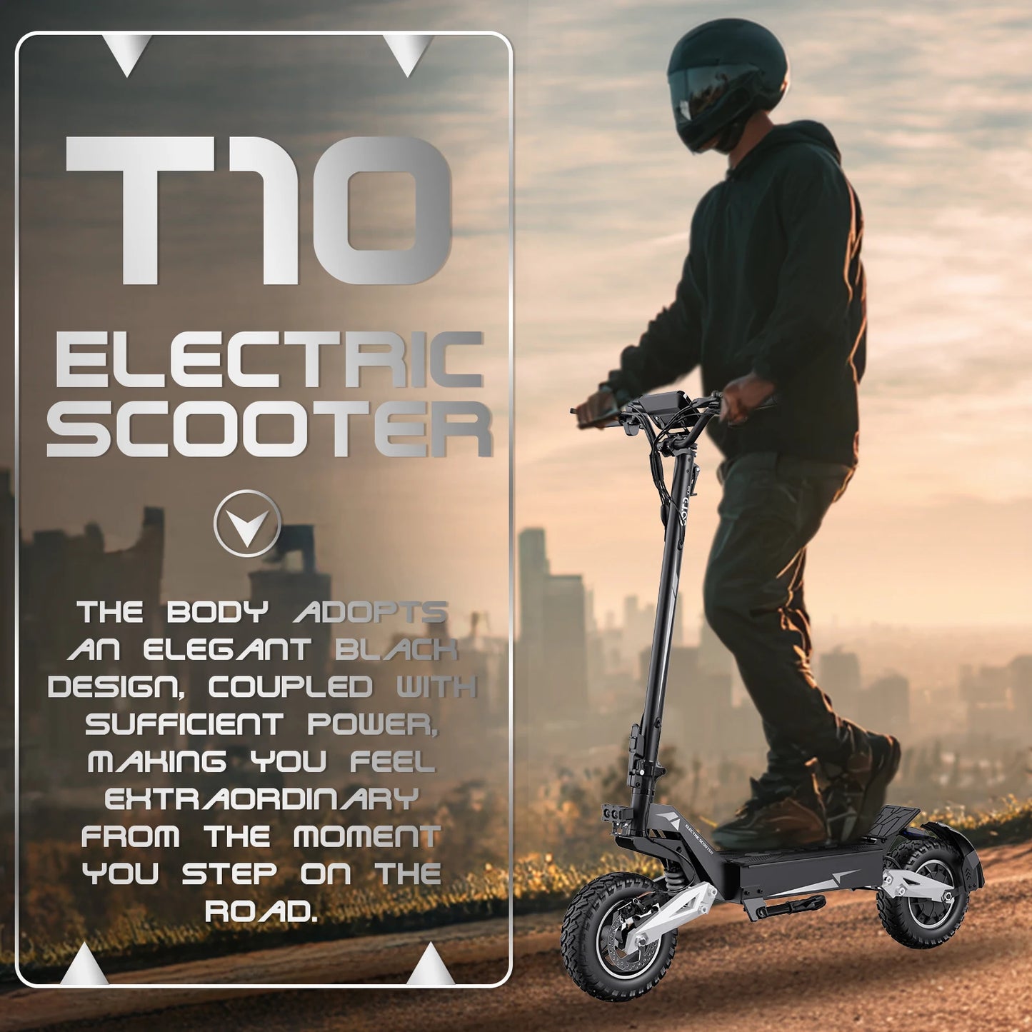 900W Electric Scooter 48V 13.5AH/18AH Battery Range 28-37Miles 11" Off-Road Tires