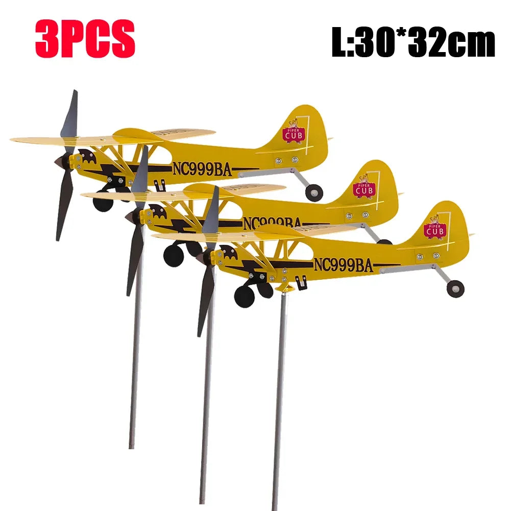 Airplane Weather Vane Piper J3 Cub Wind Spinner Weather Vane