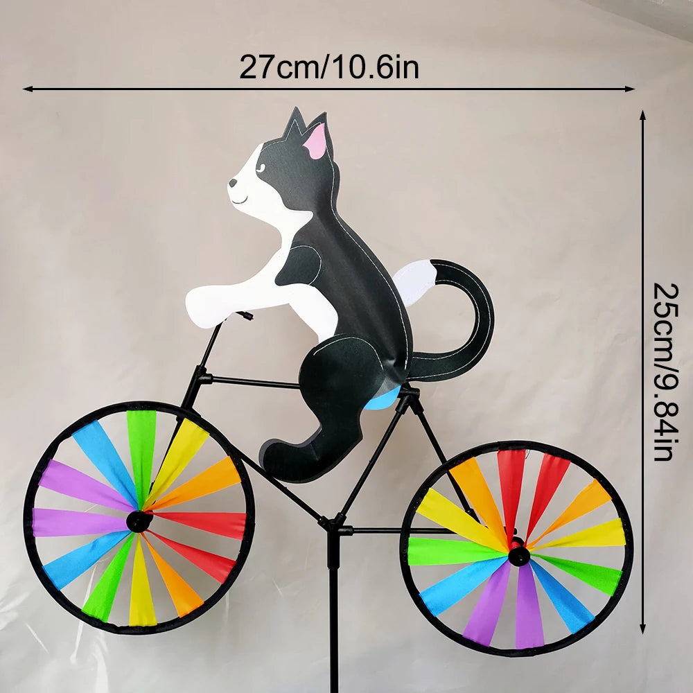 Cat on Bike Wind Garden Bird Repellent