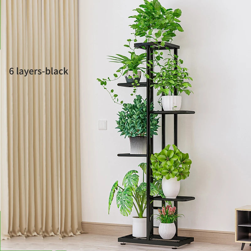 Shining Stand For Flowers Iron 6/7/8 Layers Plant Holder Rack Home Garden Decoration