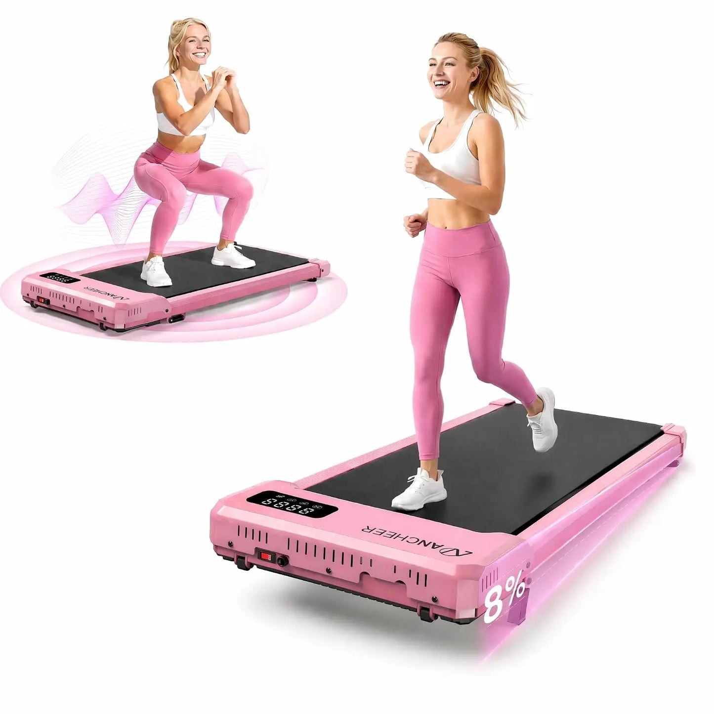 Walking Pad Treadmill with Incline, 3.5HP Portable Foldable Under Desk Treadmill for Home Office Small Spaces with LED