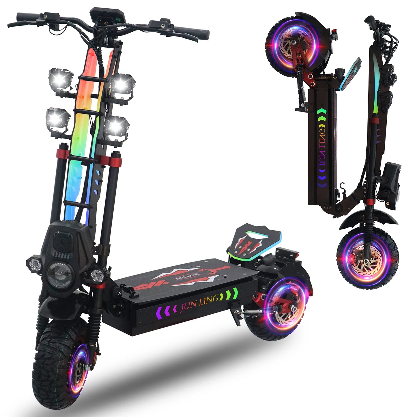 JL86 Electric Scooter 10000W Dual-Motor 60V40Ah 52Mph 75Mile Bluetooth 13 Inch Tire Adults