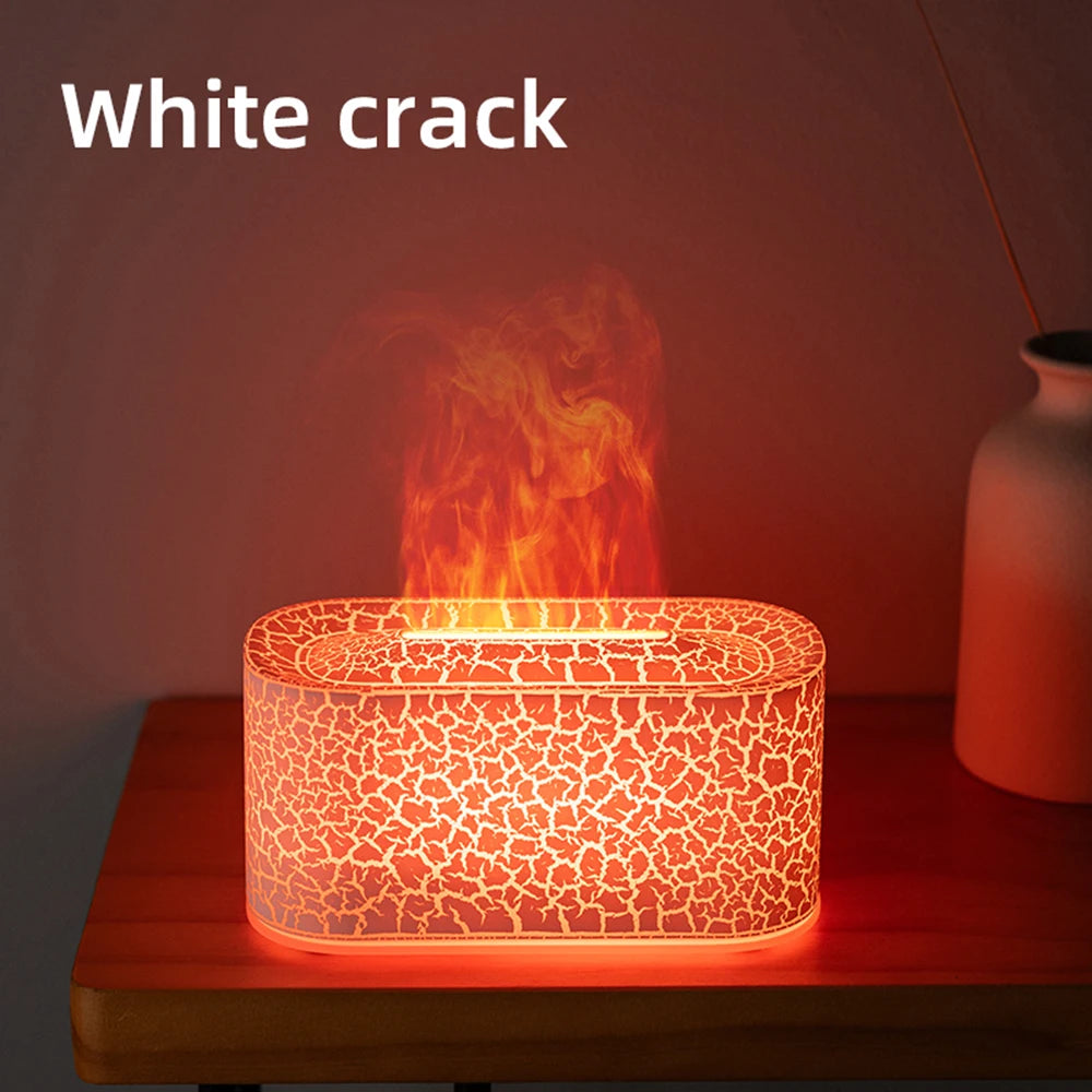 Aromatherapy Diffuser with Flame Effect, Essential Oil Diffuser and Cool Mist Humidifier, Silent Humidifier for Home and Bedroom