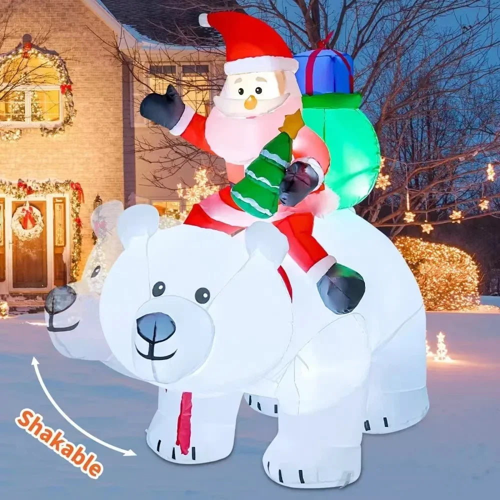Christmas Inflatable Decoration Toy Built-in LED Lights Inflatable Model Indoor Outdoor Ornament