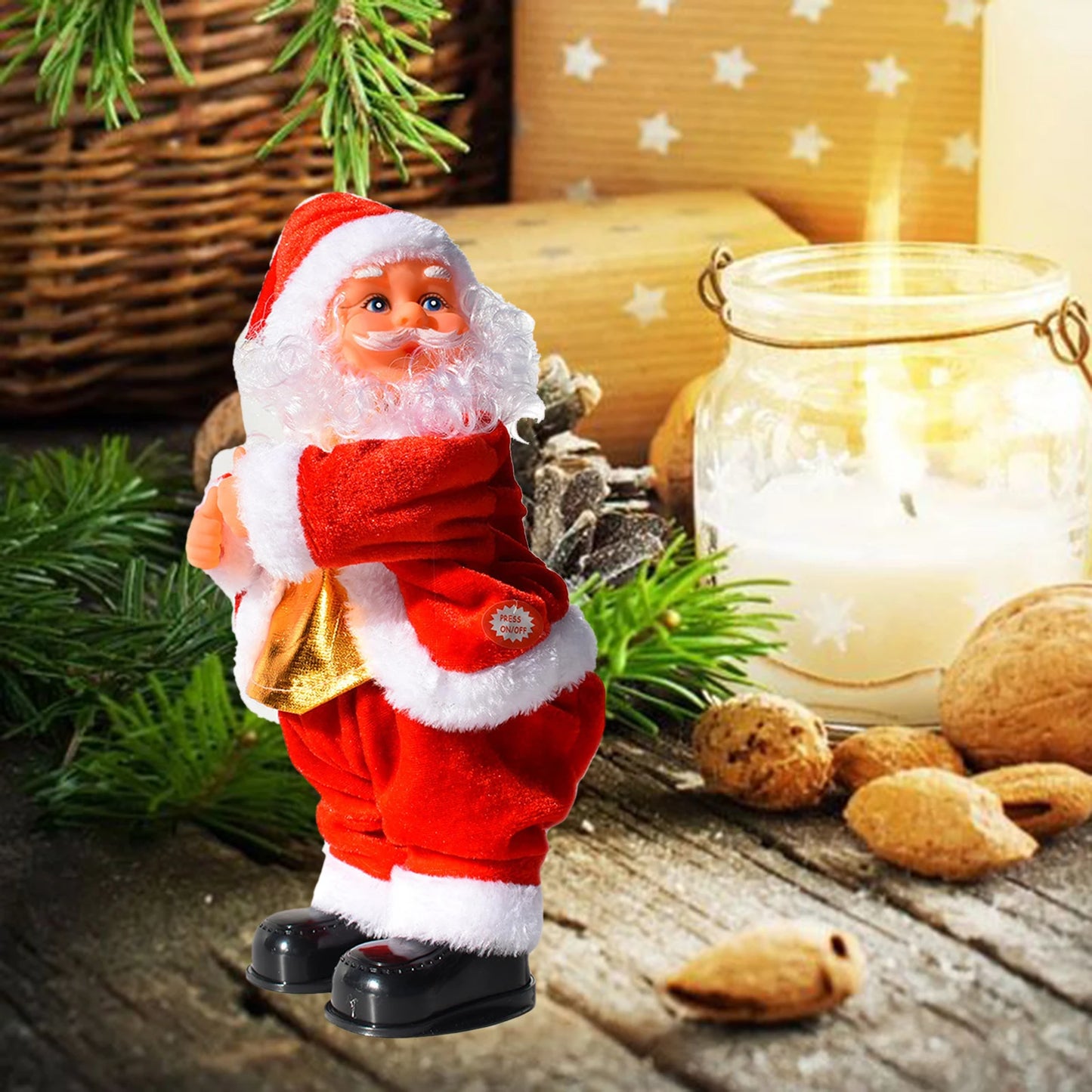 Music Electric Santa Claus Doll Twisted Hip Ornament Kids Xmas Toy for Christmas