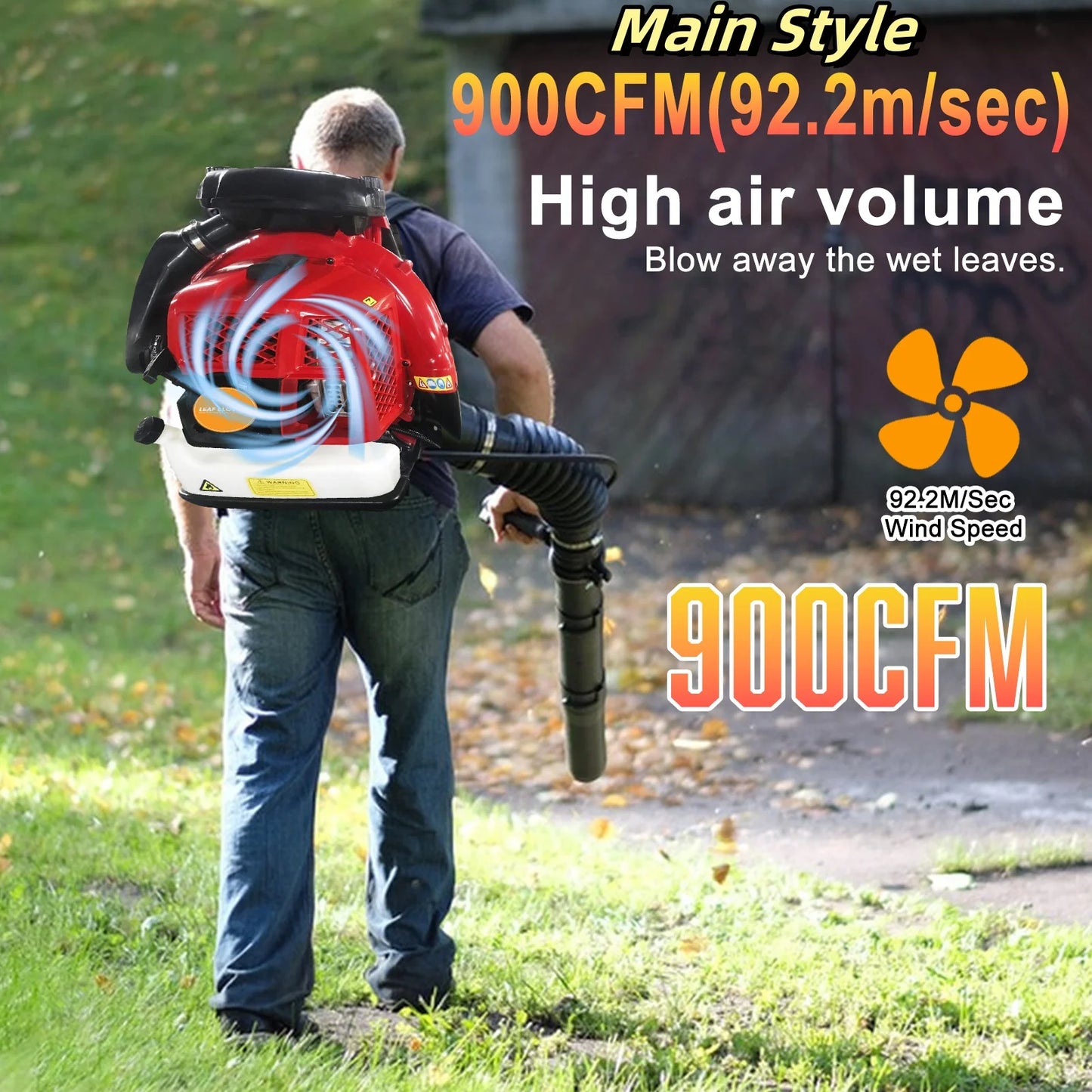 2-cycle Engine Backpack Blower Gas 80CC 900CFM Air Leaf Blowers & snow Blowers