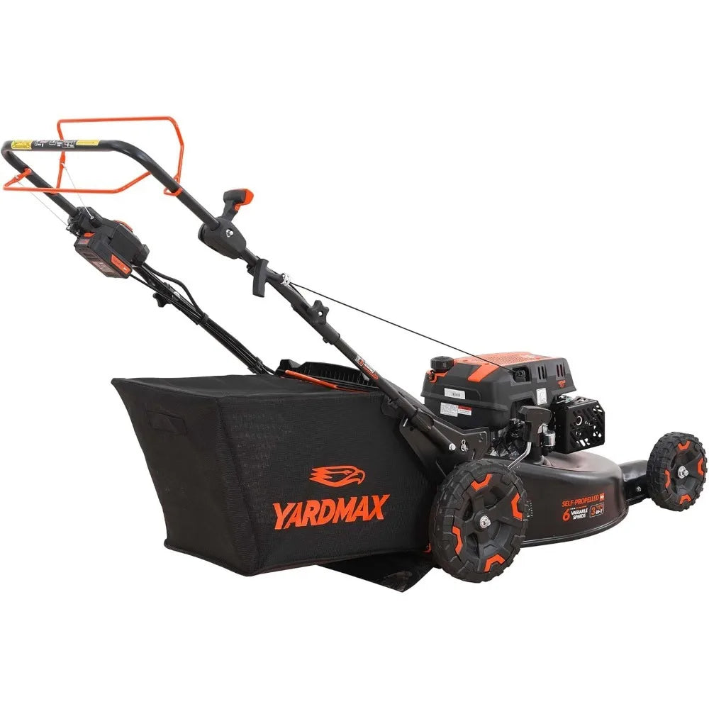 24" 201cc Self-Propelled Gas Lawn Mower – Electric Start, 6-Speed CVT, 3-in-1
