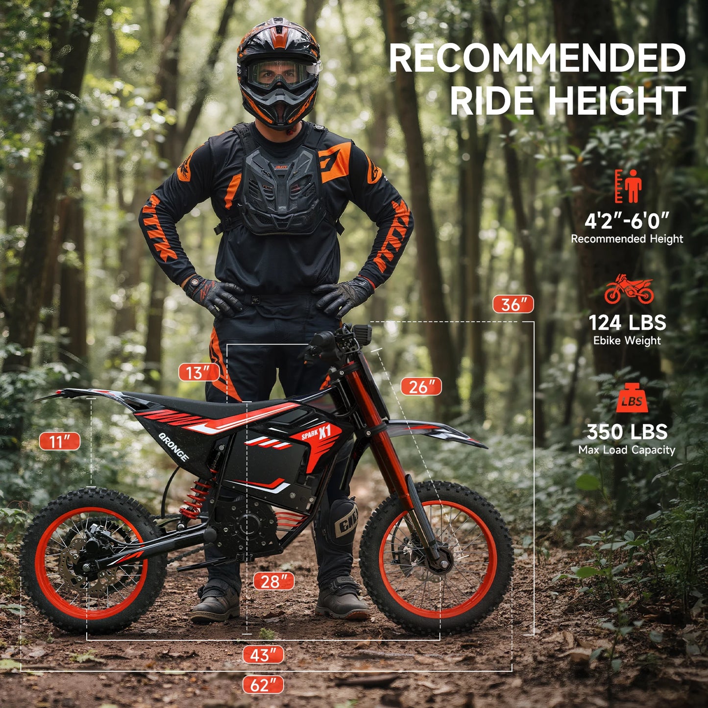 Electric Dirt Bike for Adults Teens 4500W Peak 60V 28.8Ah Battery Up to 60 Miles 50MPH Electric Motorcycle 14"/12" Fat Tire Mountain Off Road E-Bike