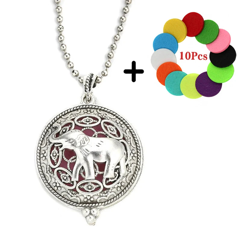 Popular Design Fashion Aromatherapy Locket Necklace Perfume Essential Oil Diffuser