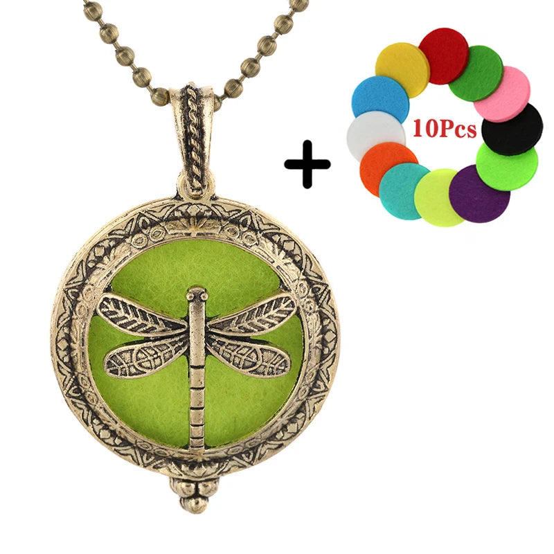 Popular Design Fashion Aromatherapy Locket Necklace Perfume Essential Oil Diffuser
