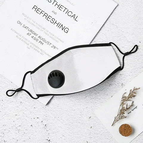Cotton Face Mask with Breathing Valve Filter Reusable Washable