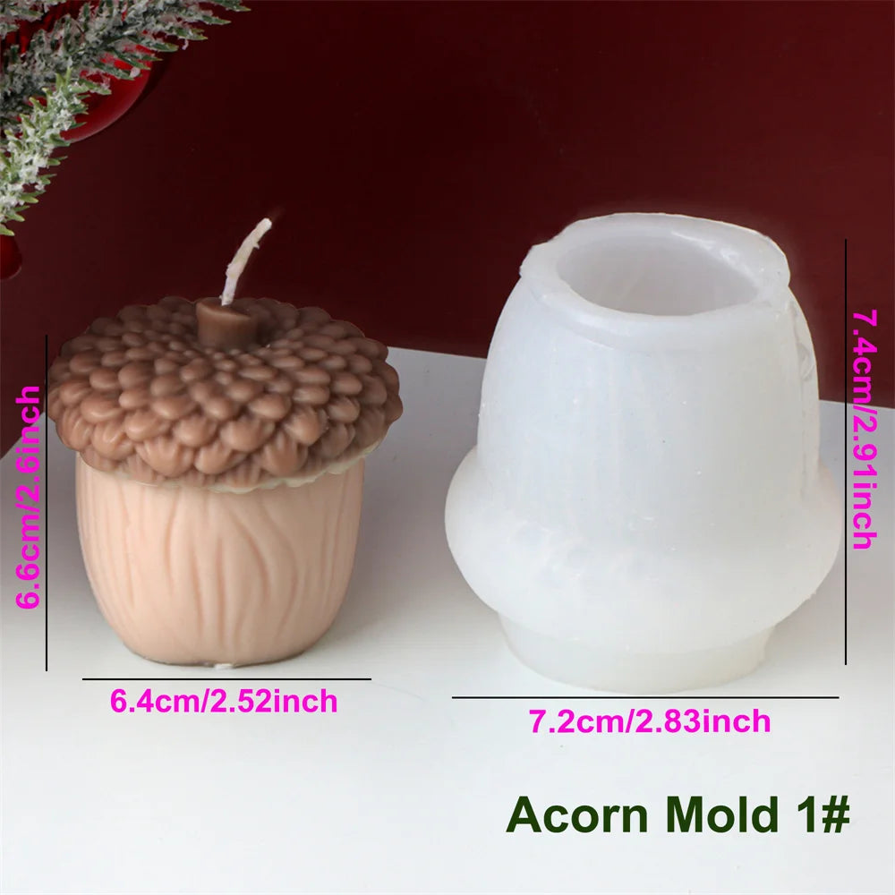 Cute Squirrel Candle Silicone Mold 3D Pinecone Scented