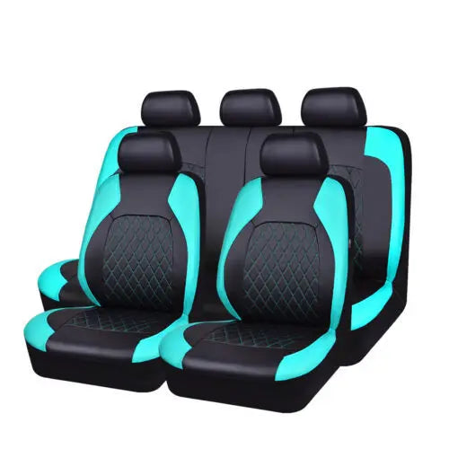 All Season Quitled PU Leather Car Seat Cover Full Universal Fit Sedan Suv Pick-up Truck Seat