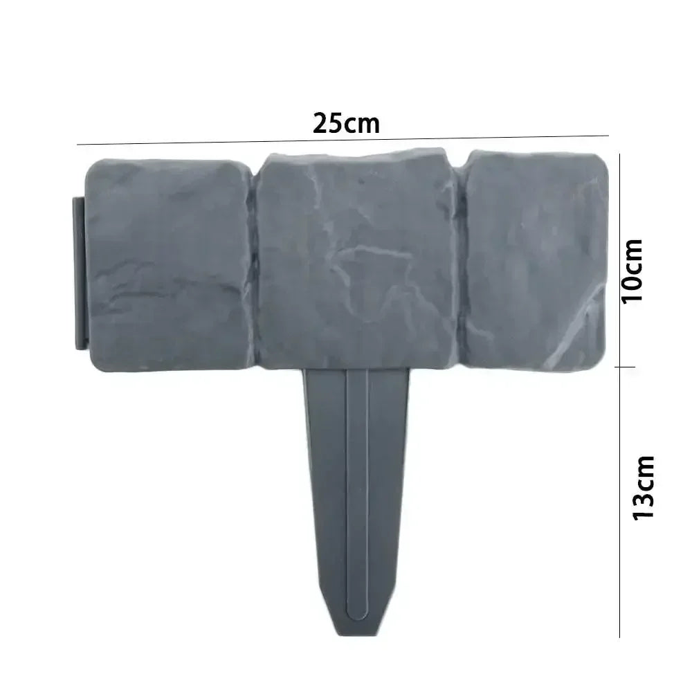 10pcs locking Plastic Fence Imitation Stone Garden Barrier
