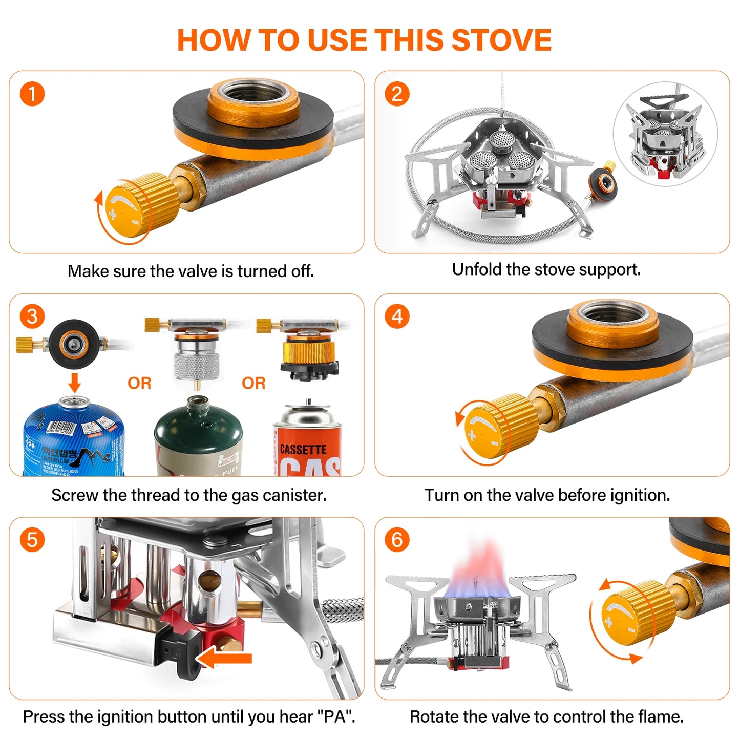Outdoor Camping Portable Windproof outdoor Head Stove Portable Burner 5800W