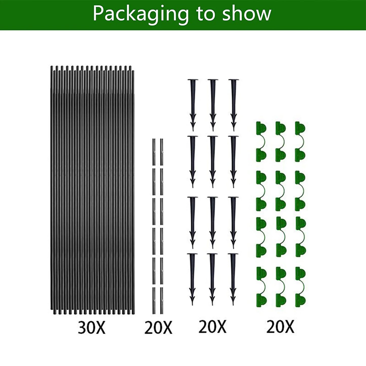 30Pcs Garden Hoops for Garden Greenhouse cover, optional 18 pc.